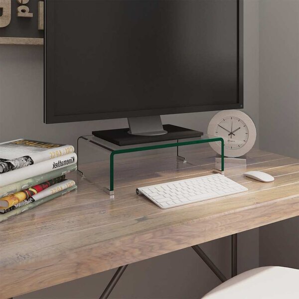 TV stolek / podstavec na monitor čiré sklo 40x25x11 cm 244126