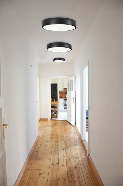 Černé kulaté stropní LED svítidlo 30 W, 30 cm, 3000 lm, neutrální bílá 4000 K