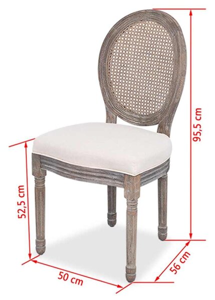 Jídelní židle 4 ks krémové textil 244090