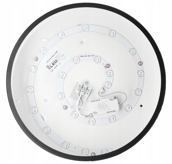 Černé kulaté stropní LED svítidlo 30 W, 30 cm, 3000 lm, neutrální bílá 4000 K