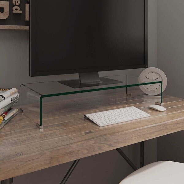 TV stolek / podstavec na monitor čiré sklo 70x30x13 cm 244128