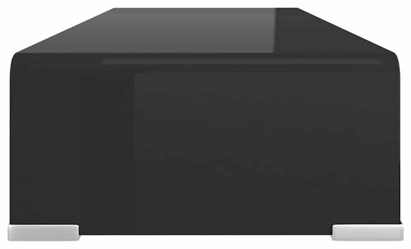 TV stolek / podstavec na monitor sklo černý 60x25x11 cm 244135