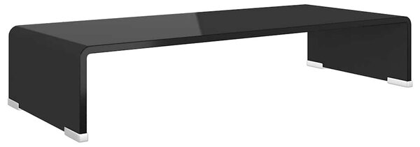 TV stolek / podstavec na monitor sklo černý 60x25x11 cm 244135