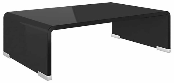 TV stolek / podstavec na monitor černé sklo 40x25x11 cm 244134