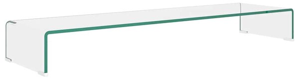 TV stolek / podstavec na monitor čiré sklo 110x30x13 cm 244132