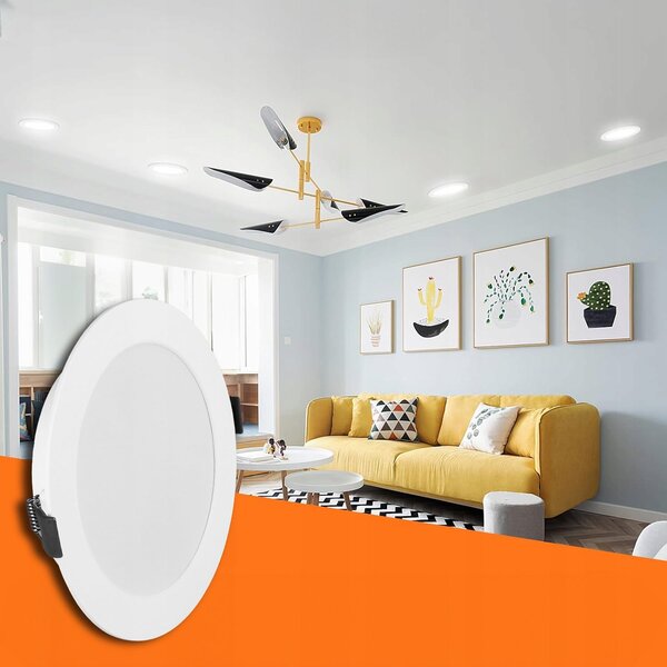 Bílý zápustný LED panel 12 W, neutrální bílá