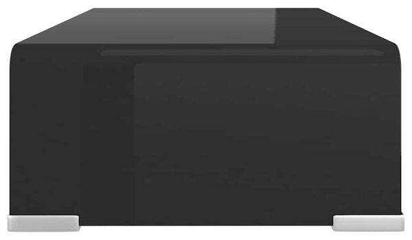TV stolek / podstavec na monitor černé sklo 40x25x11 cm 244134