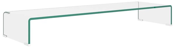TV stolek / podstavec na monitor čiré sklo 100x30x13 cm 244131