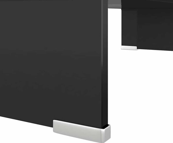 TV stolek / podstavec na monitor sklo černý 60x25x11 cm 244135