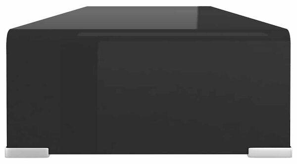 TV stolek / podstavec na monitor sklo černý 80x30x13 cm 244137