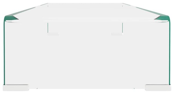 TV stolek / podstavec na monitor čiré sklo 80x30x13 cm 244129