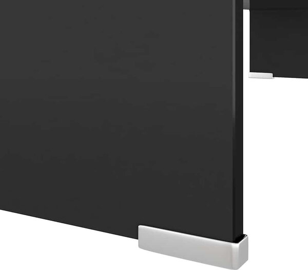 TV stolek / podstavec na monitor sklo černý 80x30x13 cm 244137