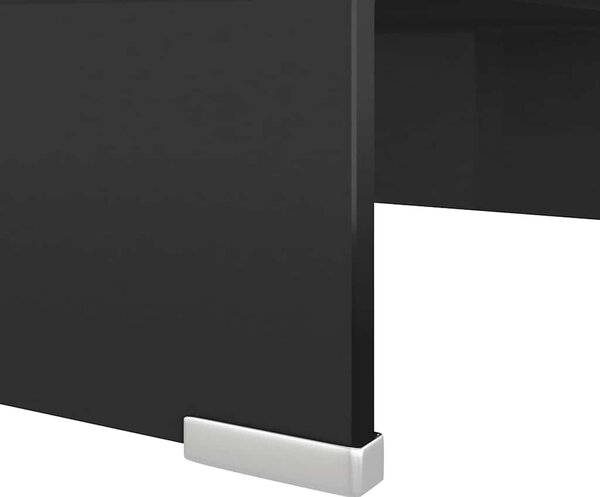 TV stolek / podstavec na monitor černé sklo 40x25x11 cm 244134
