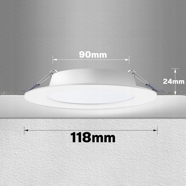 Bílý zápustný LED panel 6 W, neutrální bílá