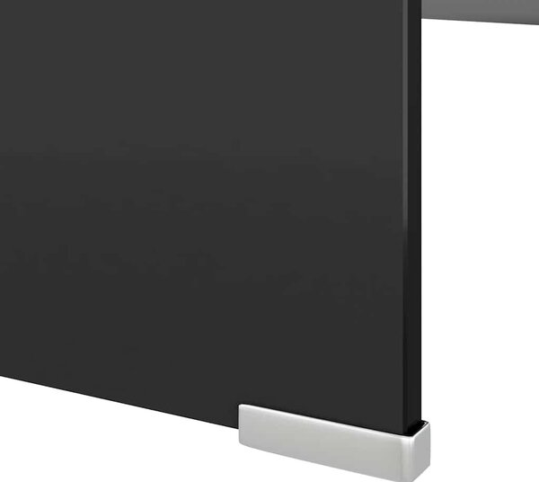 TV stolek / podstavec na monitor sklo černý 120x30x13 cm 244141