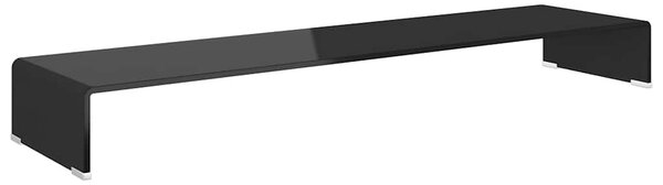 TV stolek / podstavec na monitor sklo černý 120x30x13 cm 244141