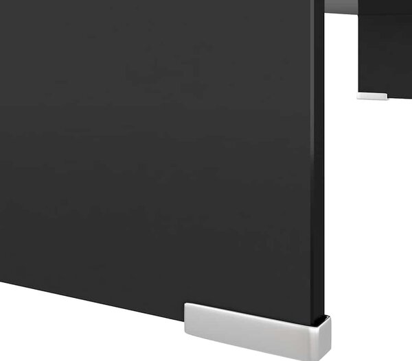 TV stolek / podstavec na monitor sklo černý 90x30x13 cm 244138