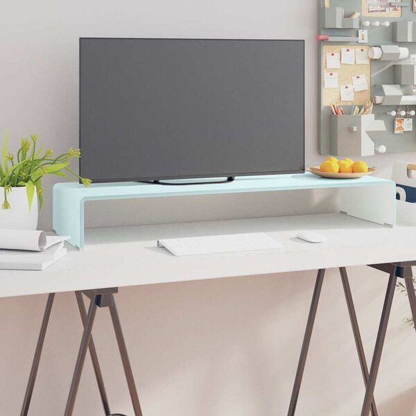 TV stolek / podstavec na monitor sklo zelený 90 x 30 x 13 cm 244146