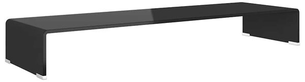 TV stolek / podstavec na monitor sklo černý 100x30x13 cm 244139