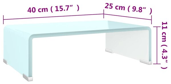 TV stolek / podstavec na monitor sklo zelený 40 x 25 x 11 cm 244142