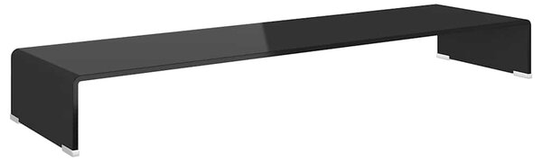 TV stolek / podstavec na monitor sklo černý 110x30x13 cm 244140