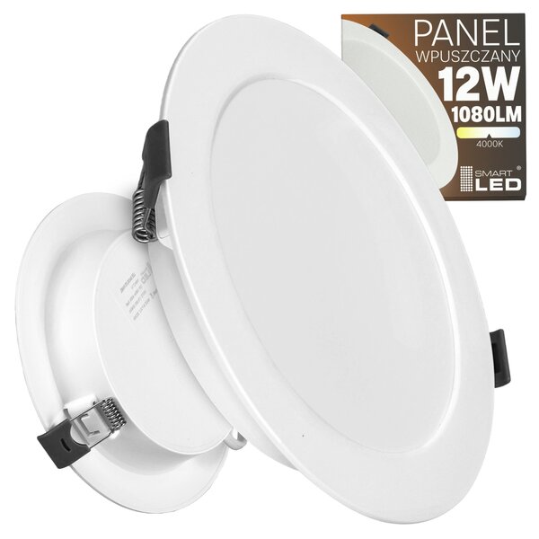 Bílý zápustný LED panel 12 W, neutrální bílá