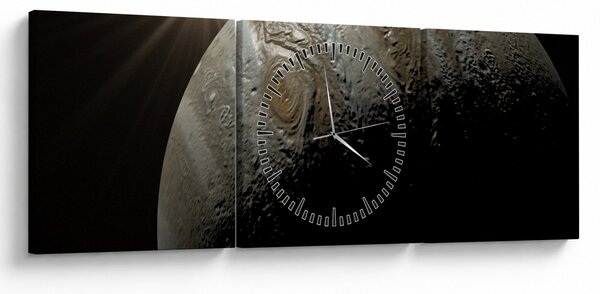 Obraz planety ve vesmíru (s hodinami) (90x30 cm)