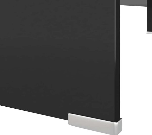 TV stolek / podstavec na monitor sklo černý 110x30x13 cm 244140