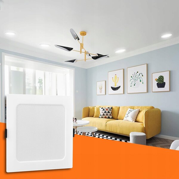 Bílý zápustný LED panel 6 W, 660 lm, neutrální bílá 4000 K, úhel 120°, Ø 12 cm