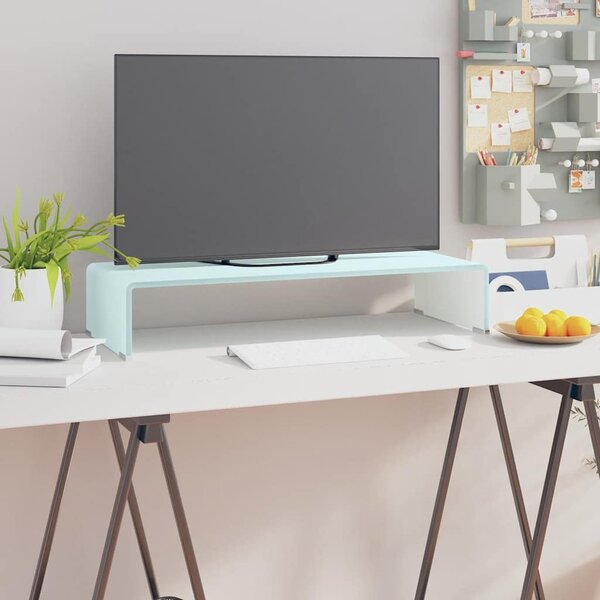 TV stolek / podstavec na monitor sklo zelený 70 x 30 x 13 cm 244144