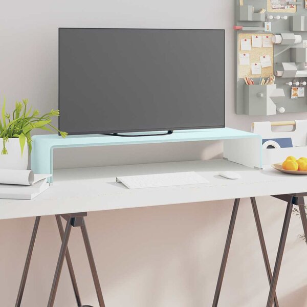 TV stolek / podstavec na monitor sklo zelený 80 x 30 x 13 cm 244145