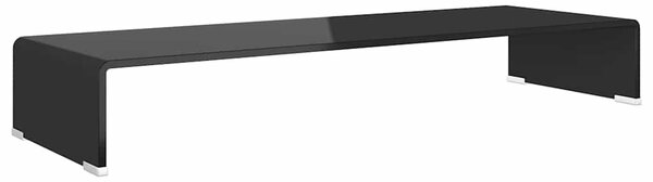 TV stolek / podstavec na monitor sklo černý 90x30x13 cm 244138