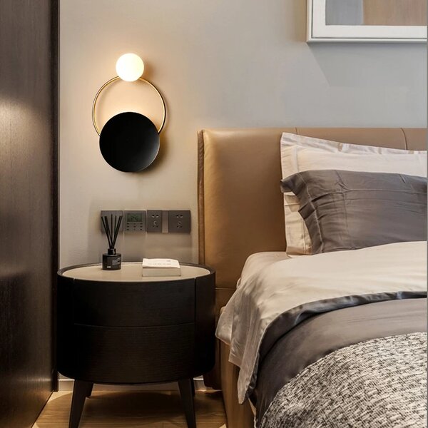 Toolight - Nástěnná lampa APP923-1W, černá-zlatá, OSW-09587