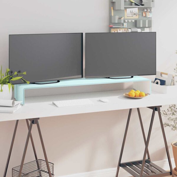 TV stolek / podstavec na monitor sklo zelený 110 x 30 x 13 cm 244148