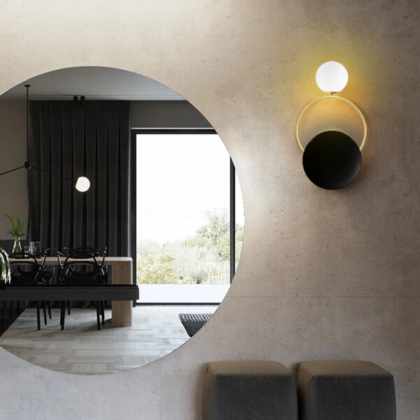 Toolight - Nástěnná lampa APP923-1W, černá-zlatá, OSW-09587