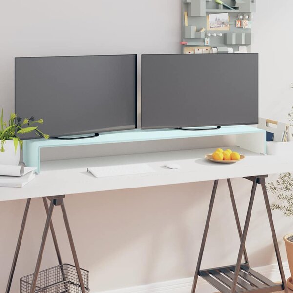 TV stolek / podstavec na monitor sklo zelený 120 x 30 x 13 cm 244149