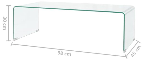 Konferenční stolek tvrzené sklo 98x45x30 cm čiré 244189