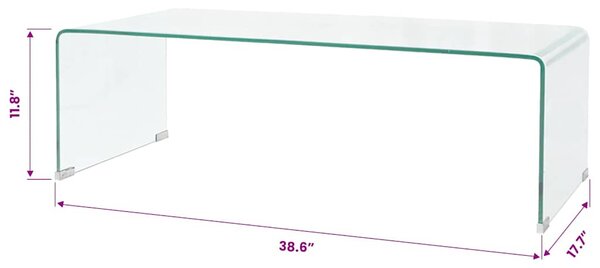 Konferenční stolek tvrzené sklo 98x45x30 cm čiré 244189