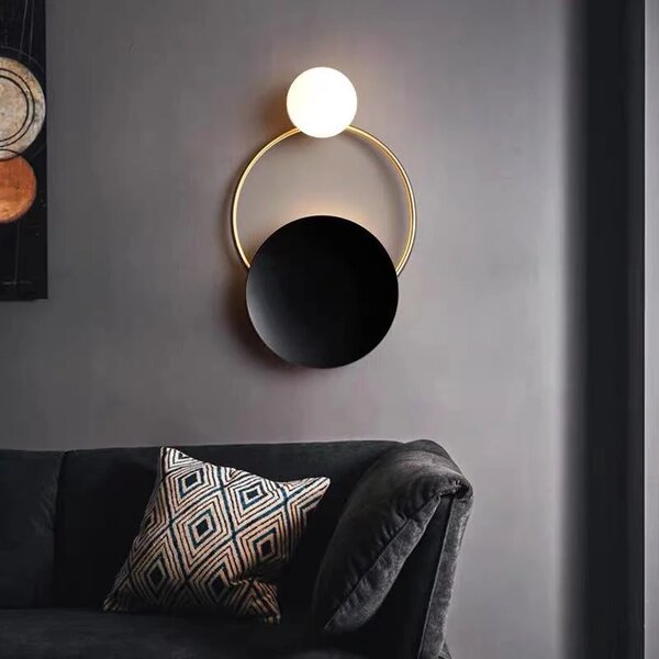 Toolight - Nástěnná lampa APP923-1W, černá-zlatá, OSW-09587