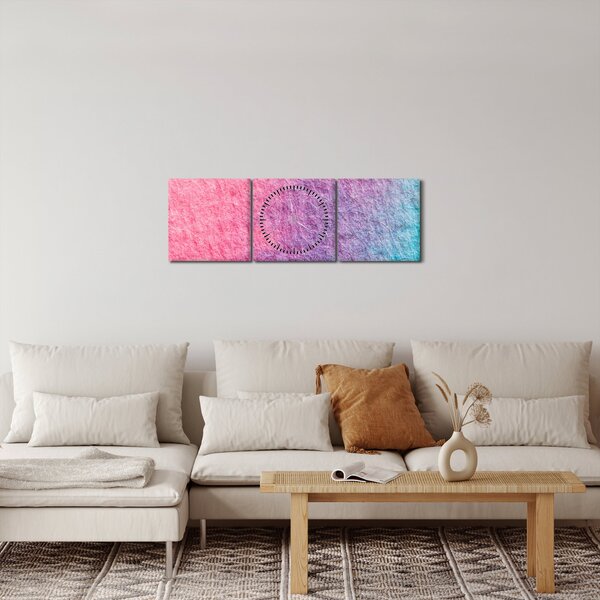 Obraz barevné textury (s hodinami) (90x30 cm)