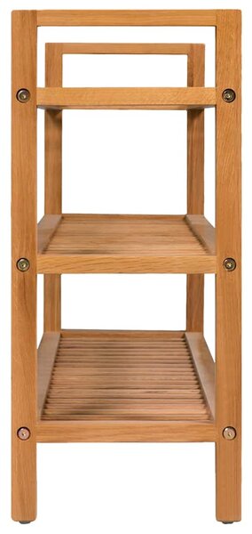 Botník se 3 policemi 100 x 27 x 60 cm masivní dubové dřevo 244209