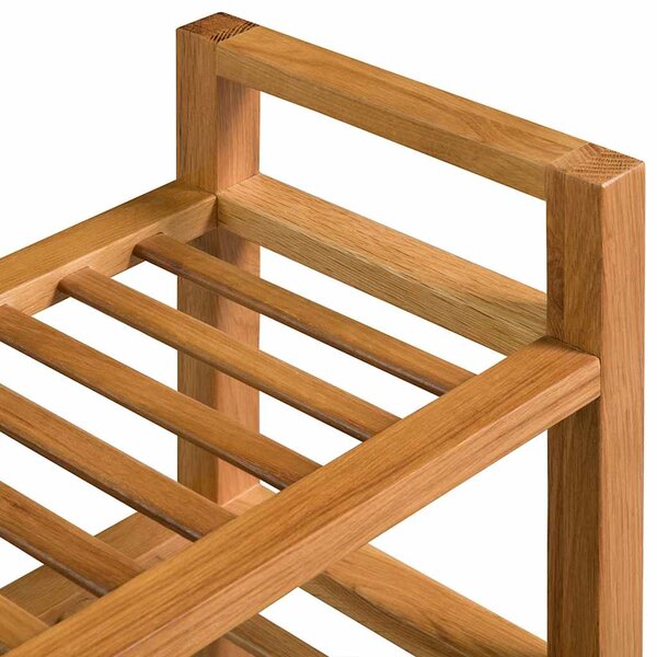 Botník se 3 policemi 100 x 27 x 60 cm masivní dubové dřevo 244209