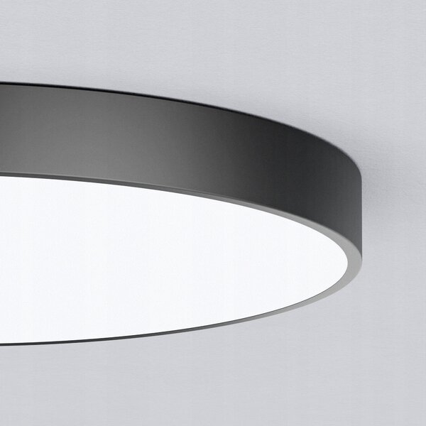 Černé kulaté stropní LED svítidlo 48 W, 4800 lm, 50 cm – neutrální bílá, IP20