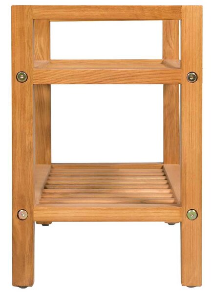 Botník s 2 policemi 50 x 27 x 40 cm masivní dubové dřevo 244208