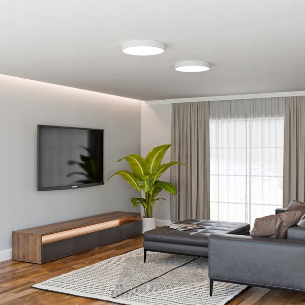 Bílé kulaté stropní LED svítidlo 48 W, 4800 lm, 4000 K, 50 cm, neutrální bílá, IP20