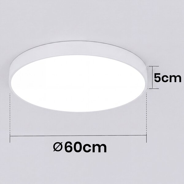 Bílé kulaté stropní LED svítidlo 72 W, 7200 lm, 60 cm, teplá bílá, IP20