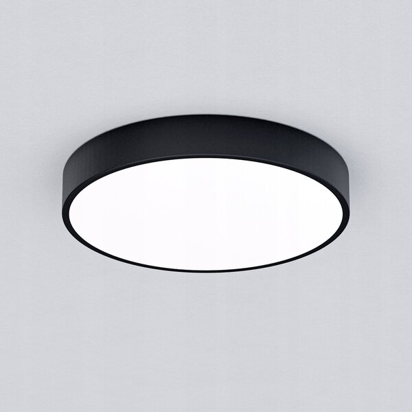 Černé stropní LED svítidlo 36 W, 3600 lm, 4000 K, 40 cm, s pohybovým senzorem