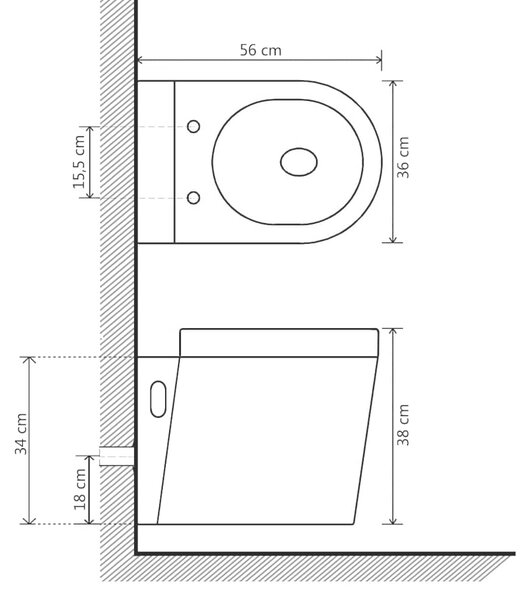 Závěsné WC keramické bílé 244270