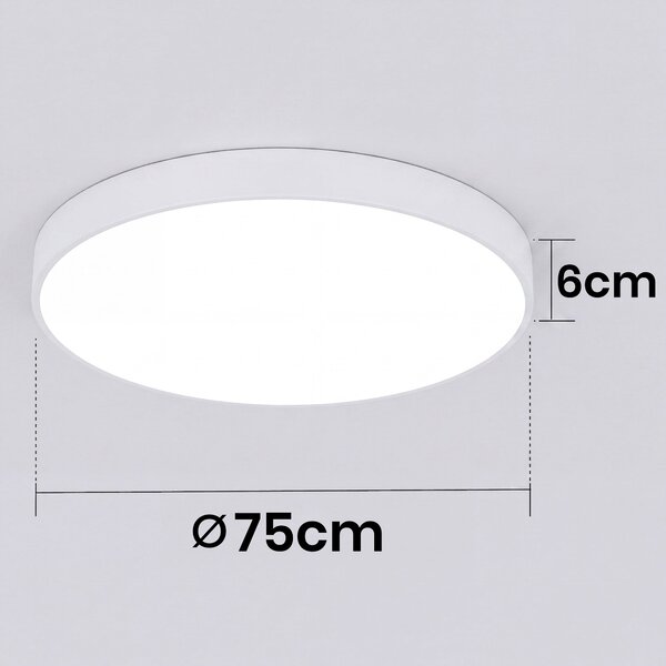 Bílé kulaté stropní LED svítidlo 100 W, 10000 lm, 75 cm, neutrální bílá, IP20
