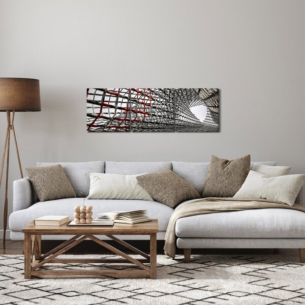 Obraz železné konstrukce (s hodinami) (90x30 cm)